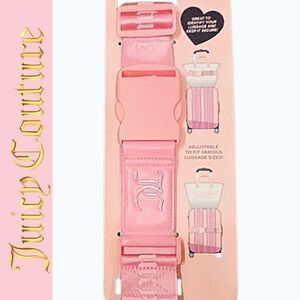Juicy Couture Logo Adjustable Luggage Strap- Pink
